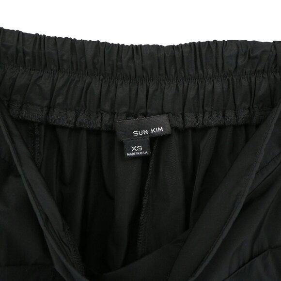 Sun Kim Midtown Taffeta Bubble Tulip Black Midi Skirt Lagenlook Pockets XS - Picture 8 of 8